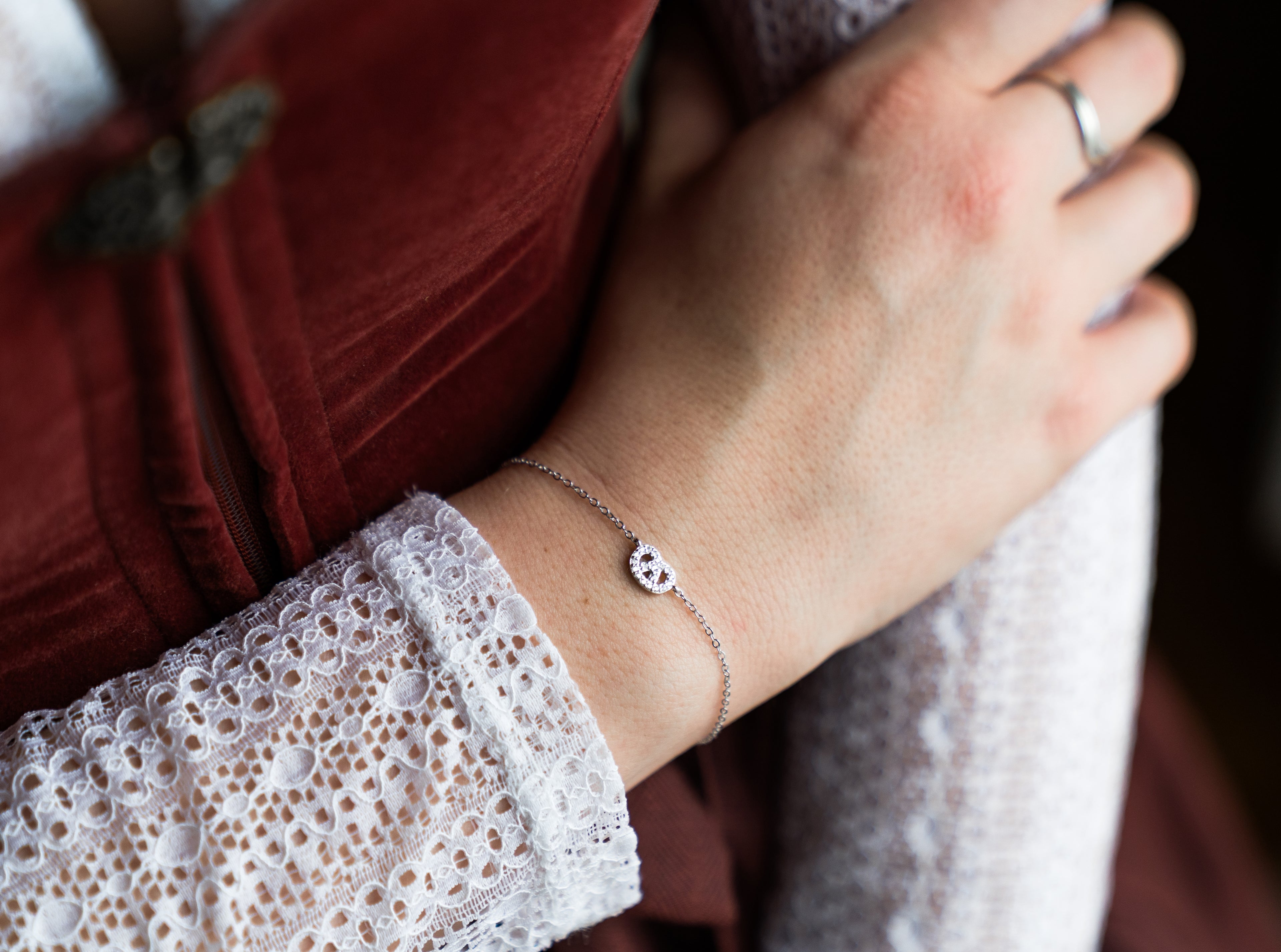 Brezel Armband 925 Sterling Silber