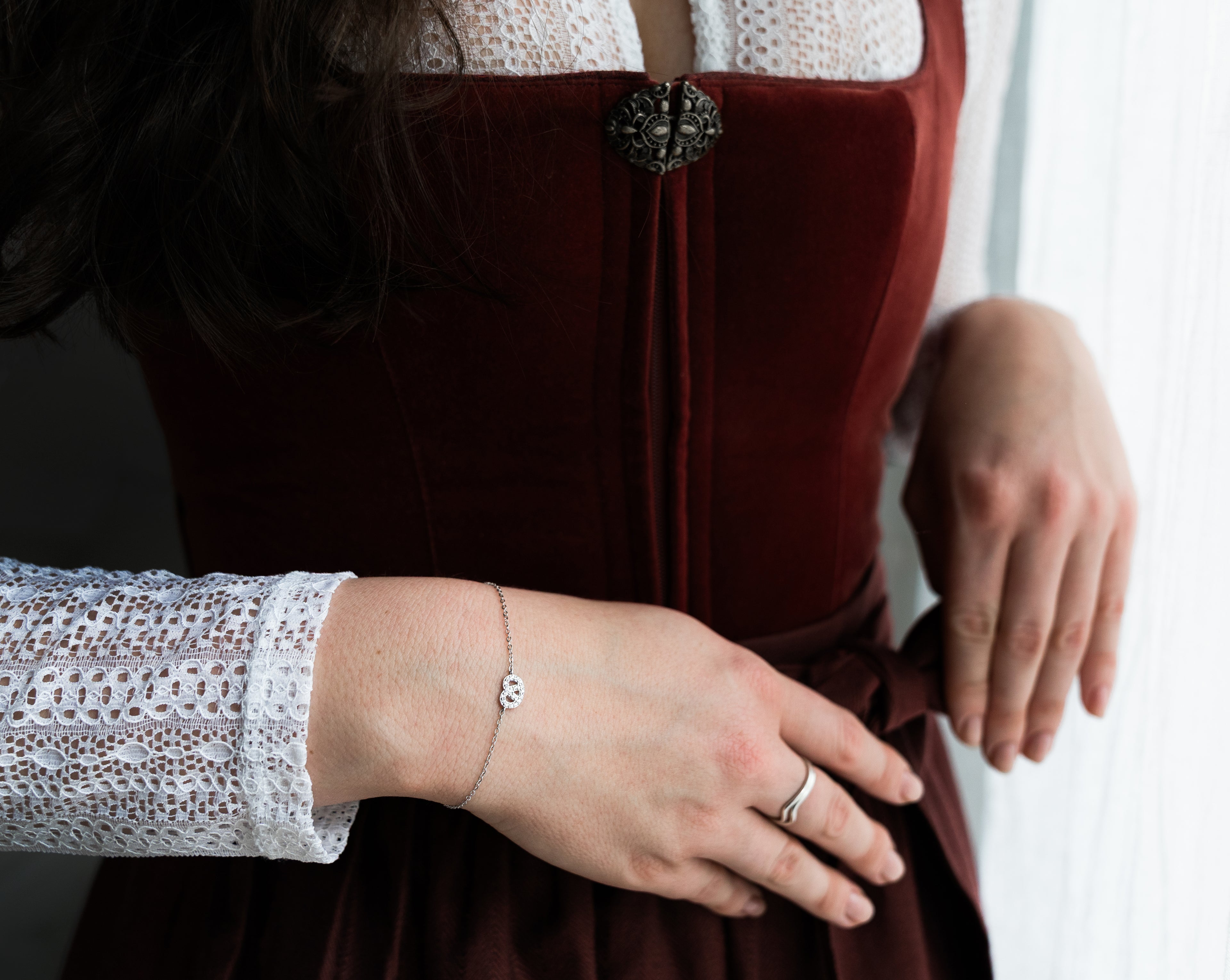 Brezel Armband 925 Sterling Silber